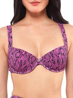 Jessica Simpson Contemporary Snakecharmer Cropped Cami Bra Swimsuit Size S NWT
